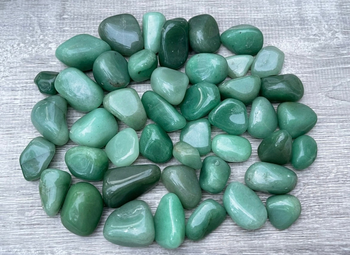 Luck Crystal + Attract Prosperity Green Aventurine Tumbled Stones, Tumbled Green Aventurine* 1/2 pound